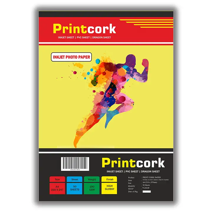 Super Glossy Photo Paper | Inkjet Photo Paper | Pasting ID Card (A4 – 50 Sheet) 180GSM
