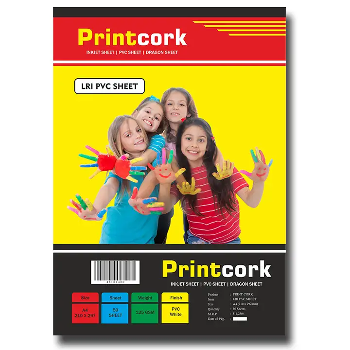 LRI PVC Inkjet Sheet | Double Side Printing | A4 (50 Sheets)